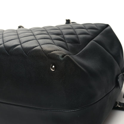 Chanel Calfskin Quilted Feather Weight Bowling Bag Black 12 of 14