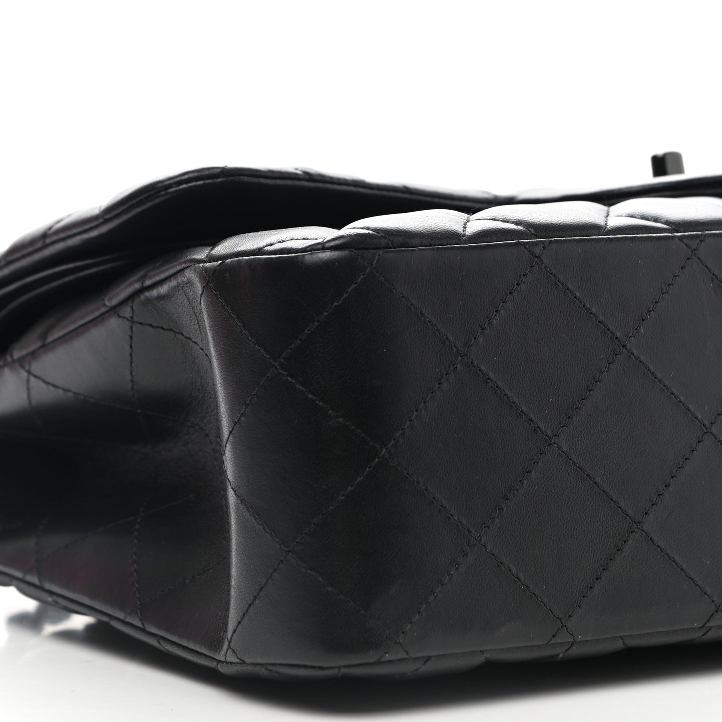 Lambskin Quilted Jumbo Double Flap So Black