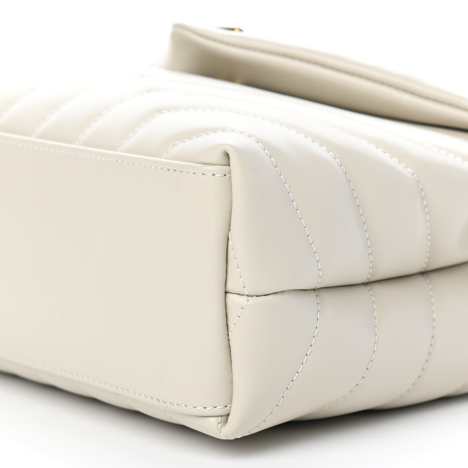 Saint Laurent Calfskin Y Quilted Monogram Small Loulou Chain Satchel Crema Soft 8 of 8