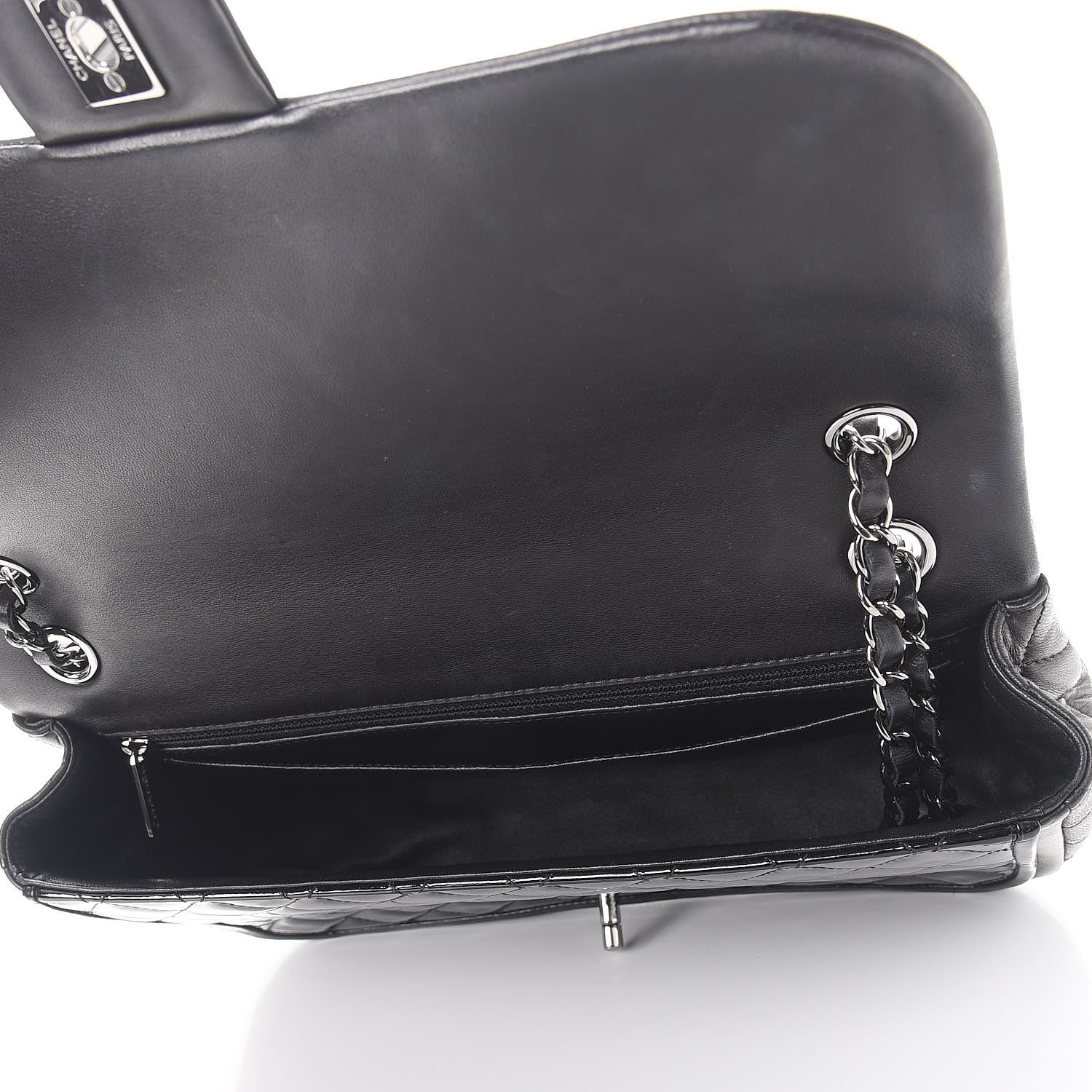 Chanel Patent Lambskin Quilted Classic Twist Flap Black 6 of 8