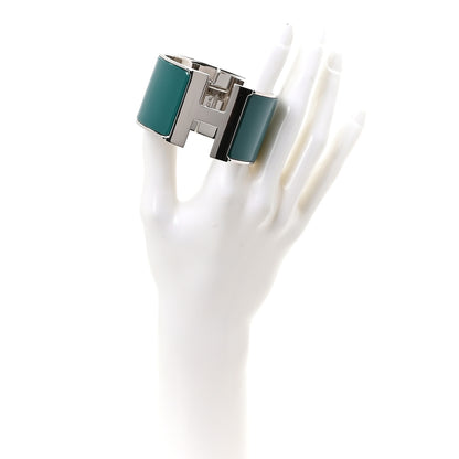 Hermes Enamel Extra Wide Clic Clac H Bracelet GM Bleuete 4 of 4