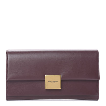 Saint Laurent Calfskin Bellechasse Flap Clutch Wallet Rouge Legion 1 of 8