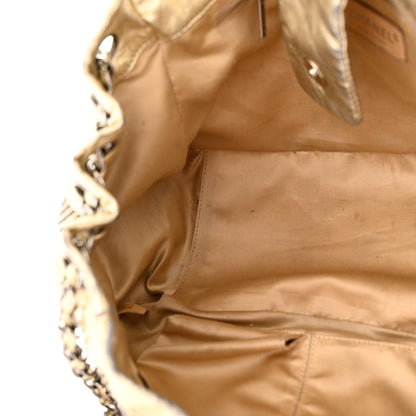 Chanel Metallic Lambskin Perforated Hollywood Accordion Flap Bag Gold 11 of 23