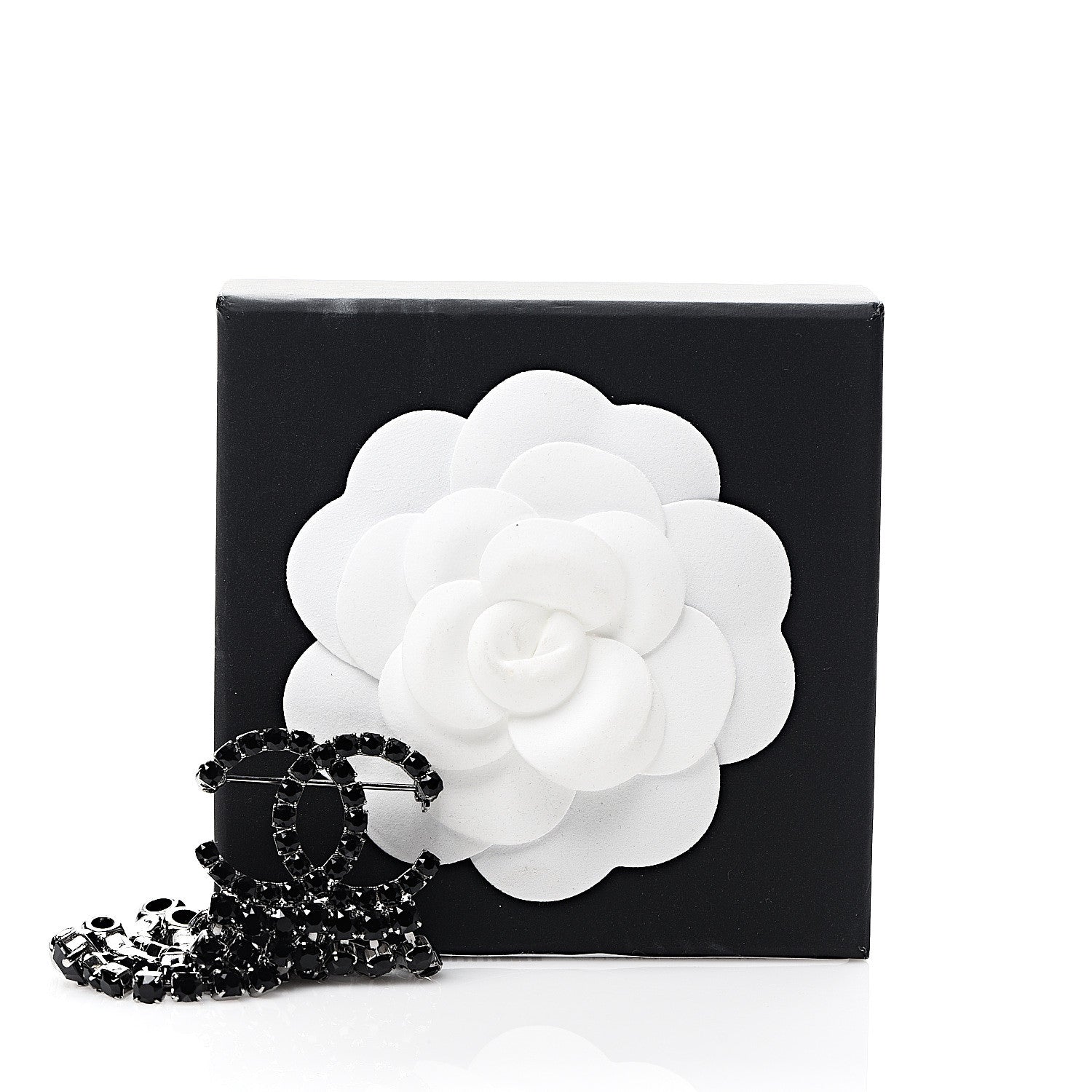Chanel Crystal Fringe CC Brooch Black 5 of 5
