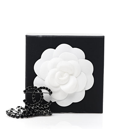Chanel Crystal Fringe CC Brooch Black 5 of 5