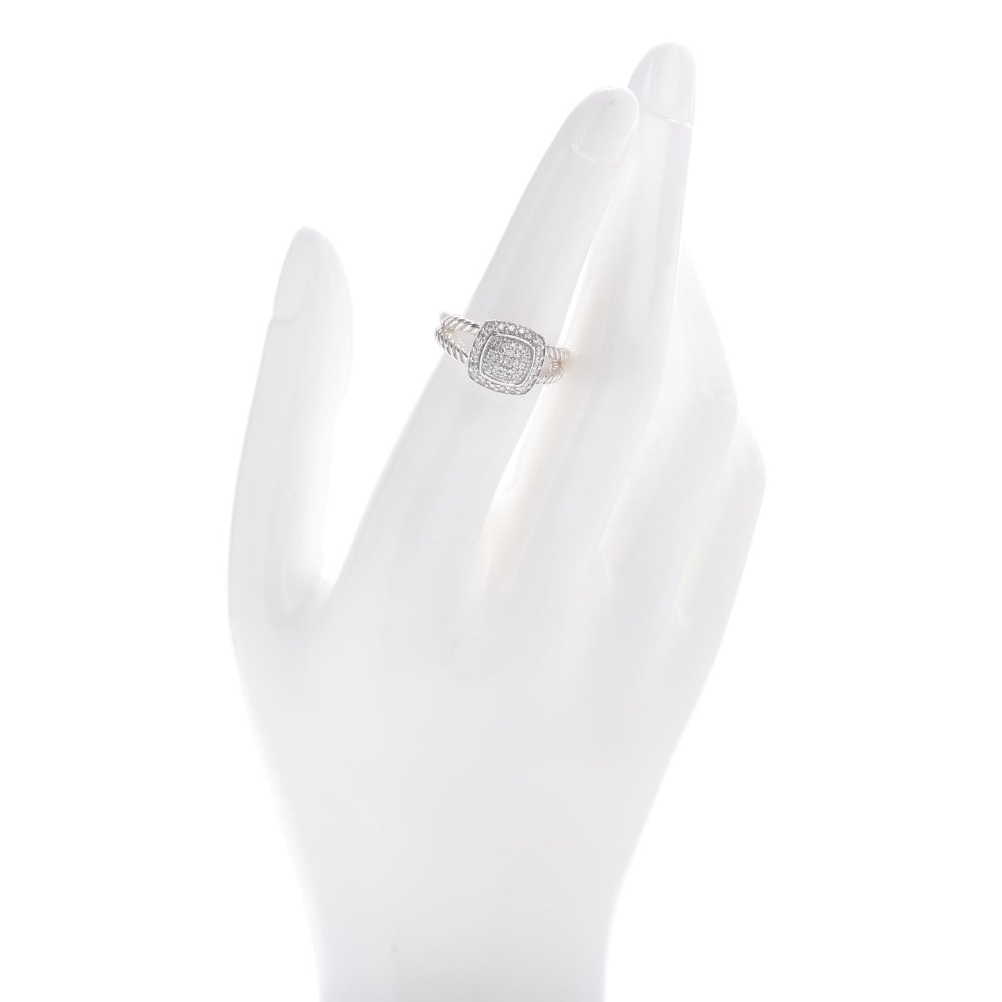 Sterling Silver Diamond 7mm Petite Albion Pave Ring 52 6