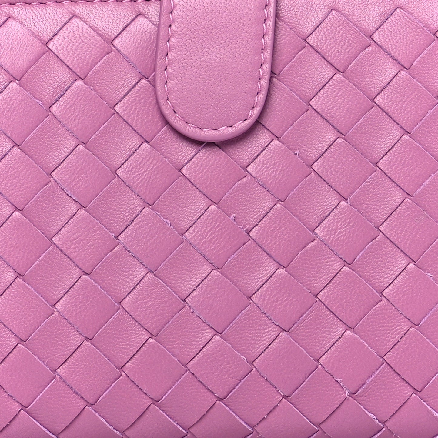 Nappa Intrecciato Continental Snap Wallet Peony