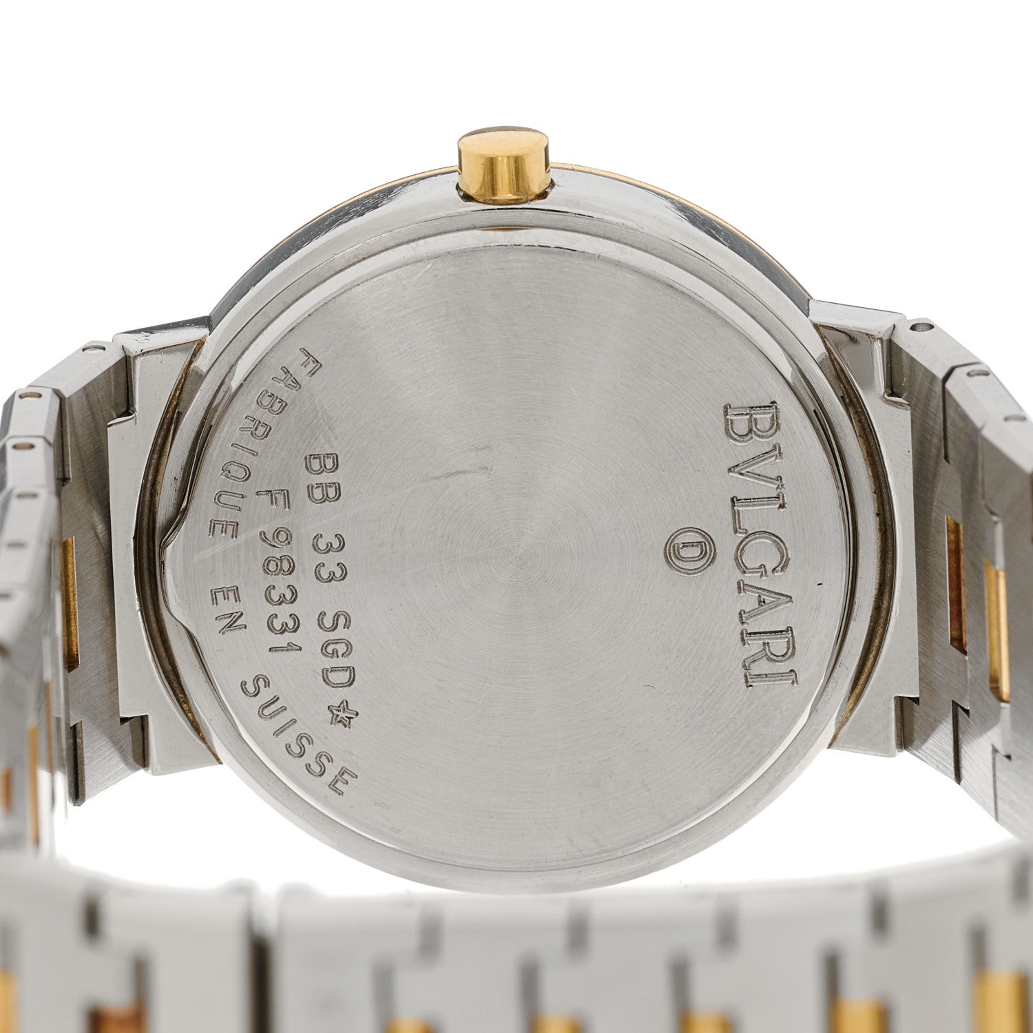 Bulgari Stainless Steel 18K Yellow Gold 33mm Quartz Watch Black 4 of 4
