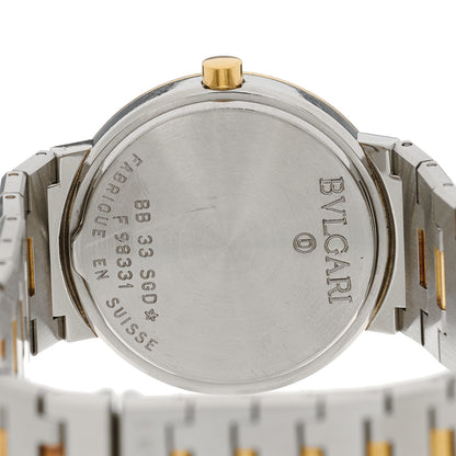 Bulgari Stainless Steel 18K Yellow Gold 33mm Quartz Watch Black 4 of 4