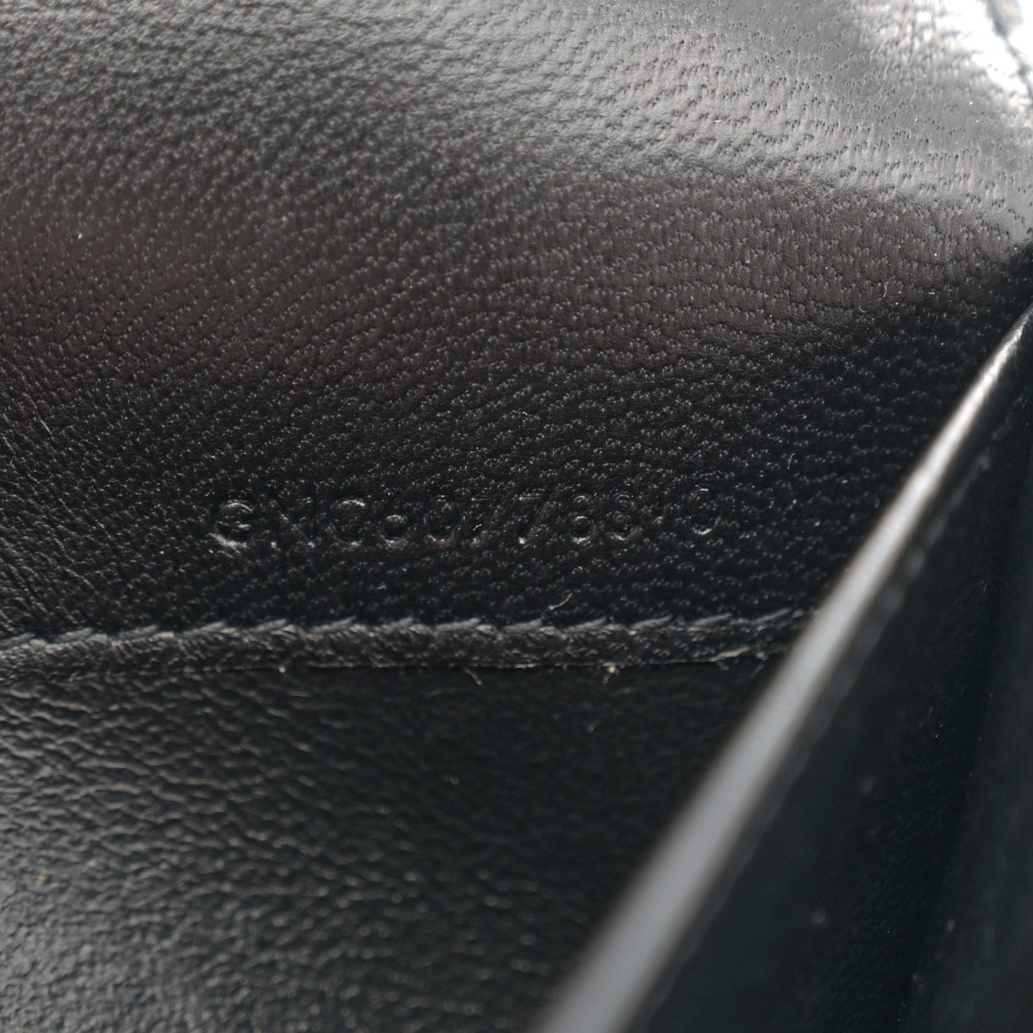 Saint Laurent Calfskin Crocodile Embossed Monogram Uptown Chain Wallet Black 8 of 13