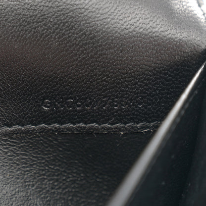Saint Laurent Calfskin Crocodile Embossed Monogram Uptown Chain Wallet Black 8 of 13