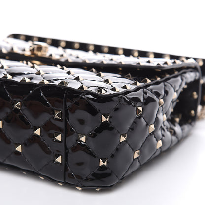 Valentino Garavani Patent Medium Rockstud Spike Shoulder Bag Black 8 of 10