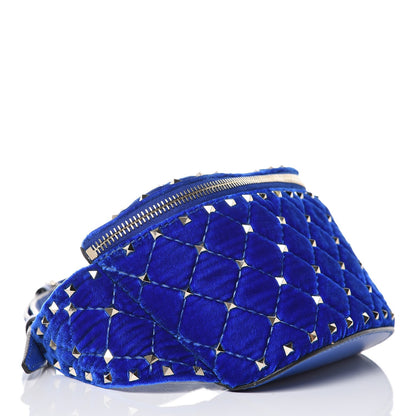 Valentino Garavani Velvet Rockstud Spike Belt Bag 95 Acid Blue 3 of 7