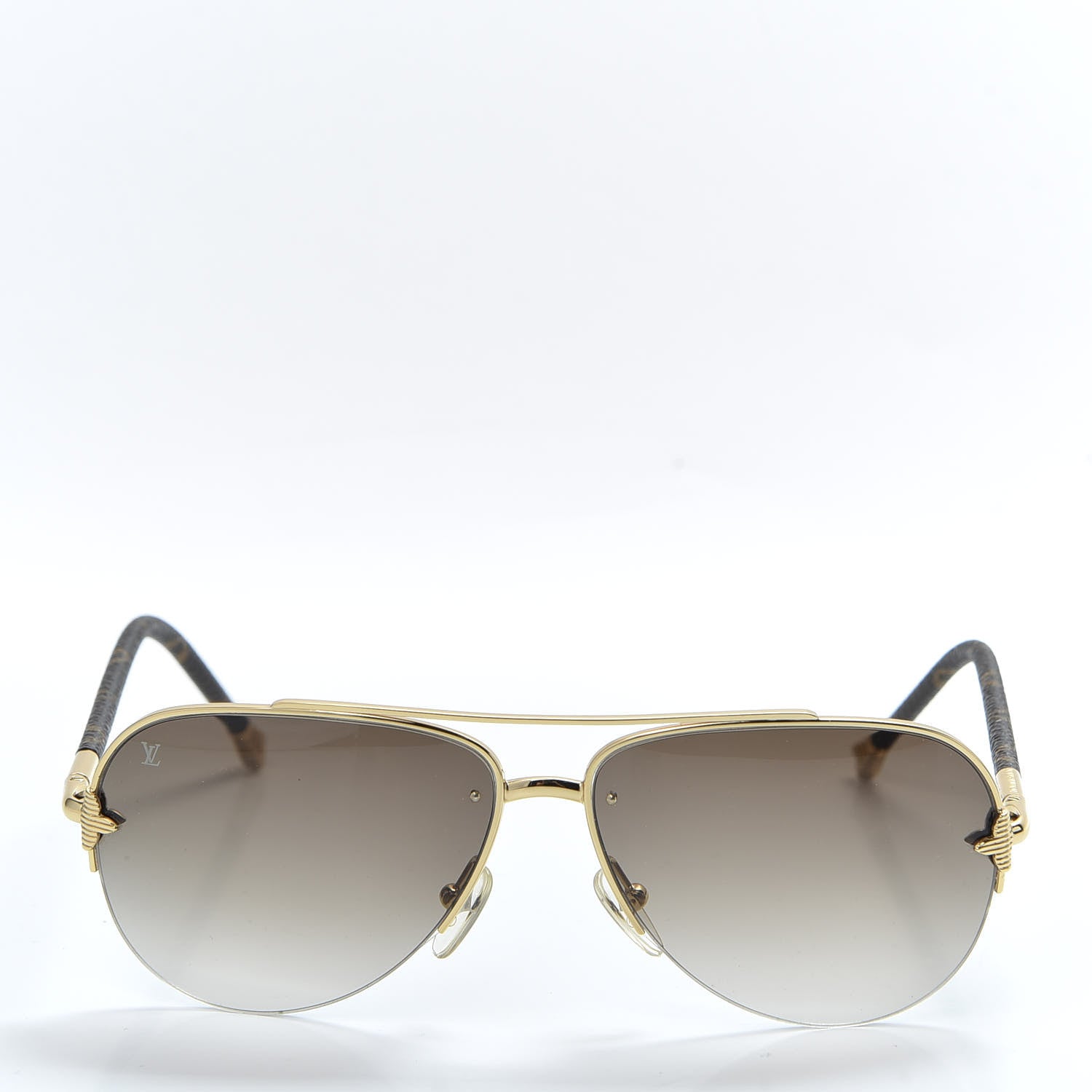 Louis Vuitton Monogram Petite Viola Pilote Aviator Sunglasses Z0571U Brown 2 of 8