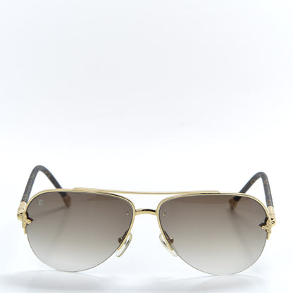 Louis Vuitton Monogram Petite Viola Pilote Aviator Sunglasses Z0571U Brown 2 of 8