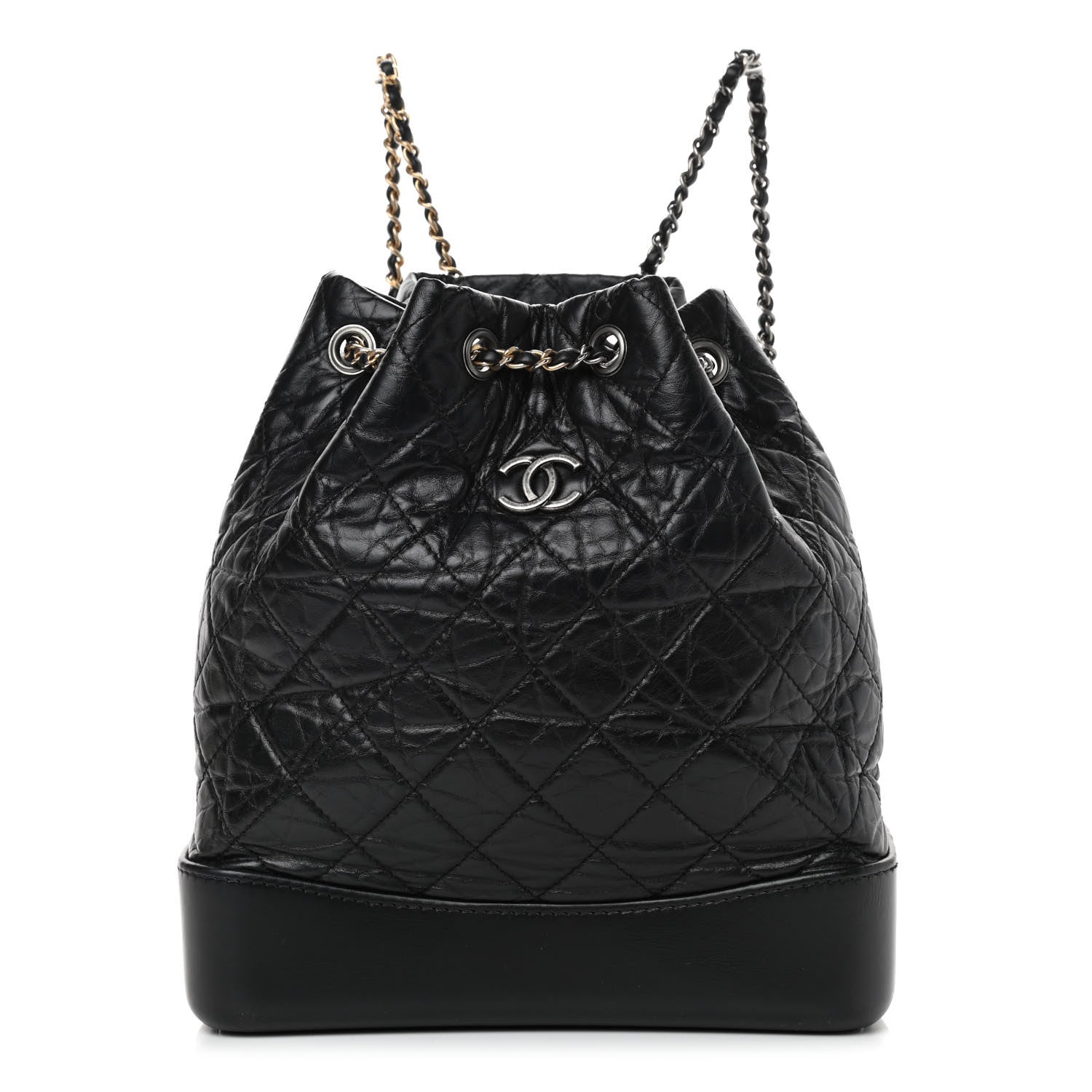 Chanel Aged Calfskin Quilted Gabrielle Backpack Black 1 of 8