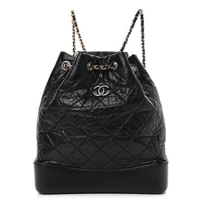 Chanel Aged Calfskin Quilted Gabrielle Backpack Black 1 of 8