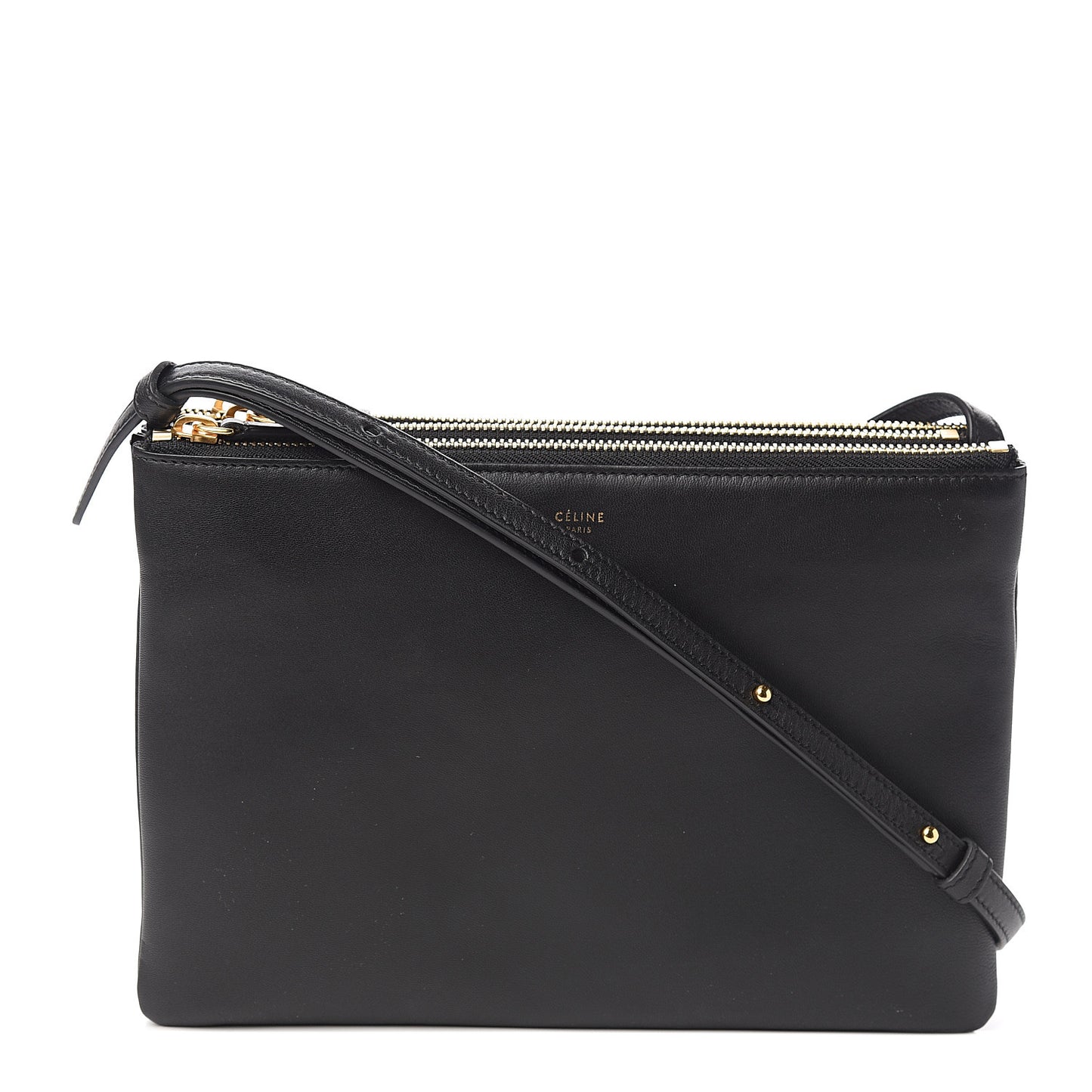 Lambskin Large Trio Crossbody Bag Black