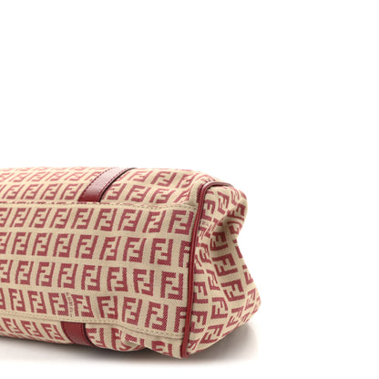 Fendi Zucchino Vitello Shoulder Bag Beige Rosso 9 of 9
