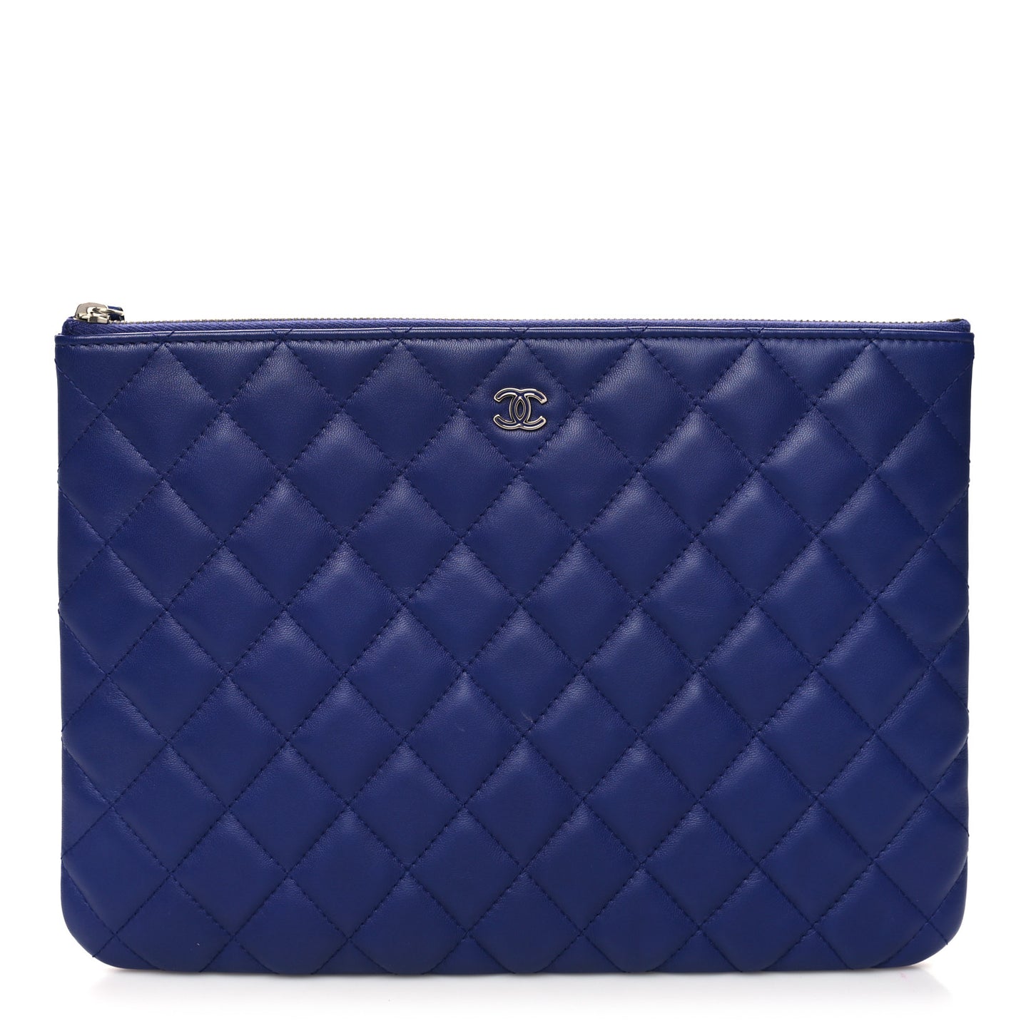 Lambskin Quilted Medium Cosmetic Case Purple