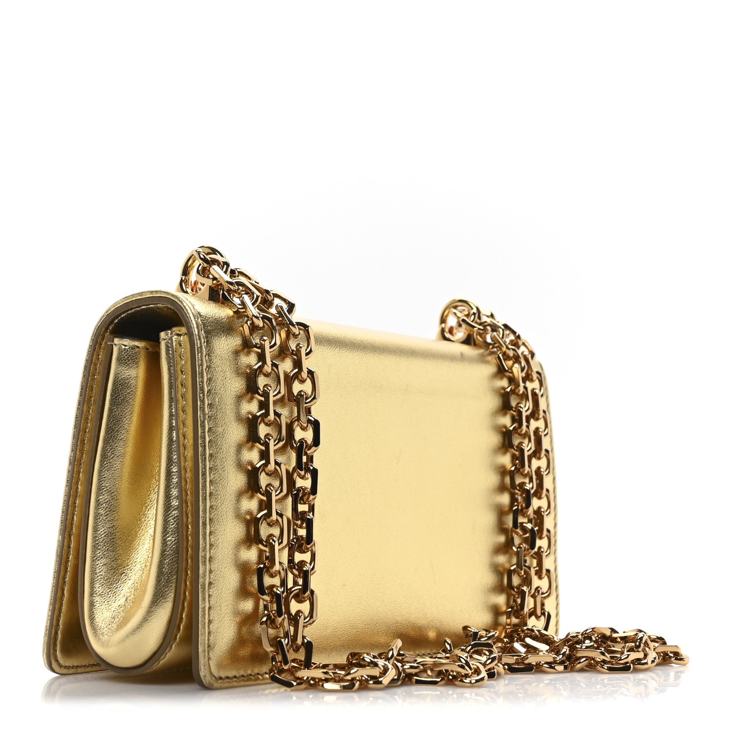 Dolce & Gabbana Metallic Calfskin DG Girls Shoulder Bag Gold 3 of 9