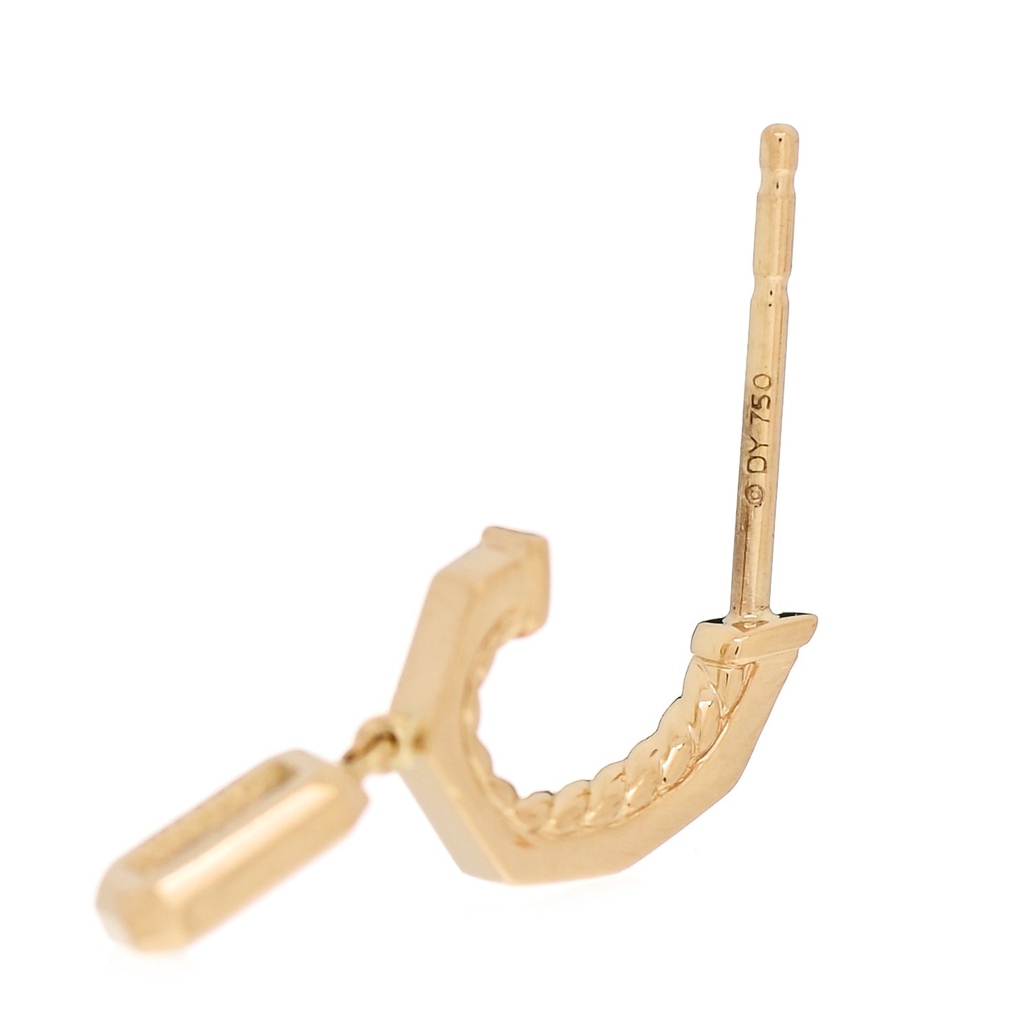 18K Yellow Gold Diamond Novella Hoop Drop Earrings