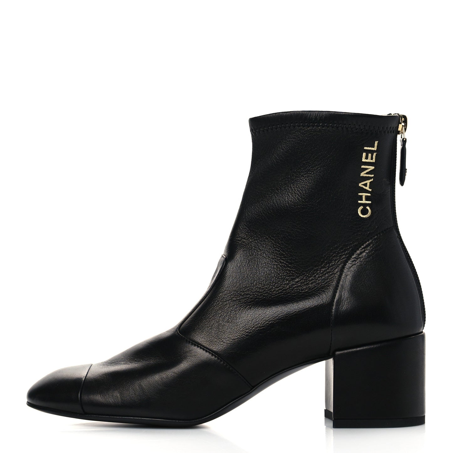 Lambskin Logo Ankle Boots 38.5 Black