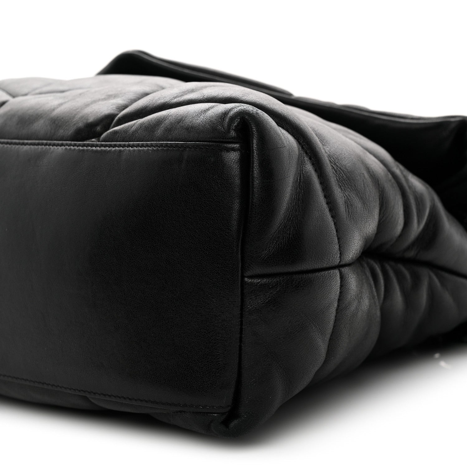 Saint Laurent Lambskin Quilted Monogram Monochrome Small Loulou Puffer Chain Satchel Black 10 of 10