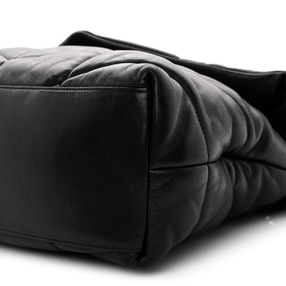 Saint Laurent Lambskin Quilted Monogram Monochrome Small Loulou Puffer Chain Satchel Black 10 of 10