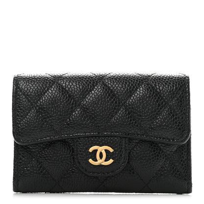 Chanel Caviar Quilted Flap Card Holder Wallet Black 1 of 10
