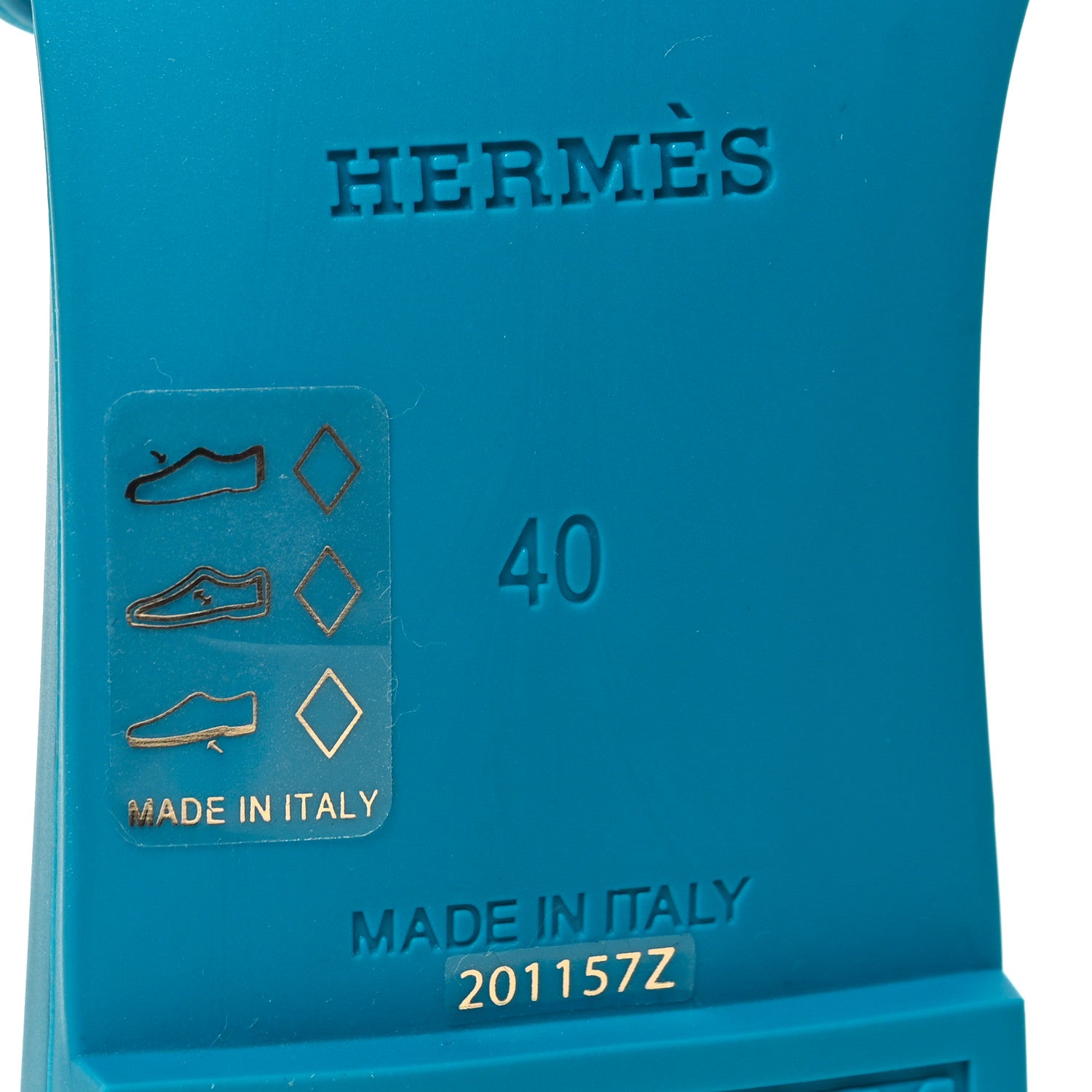 Hermes Rubber Aloha Sandals 40 Bleu Vif 6 of 8