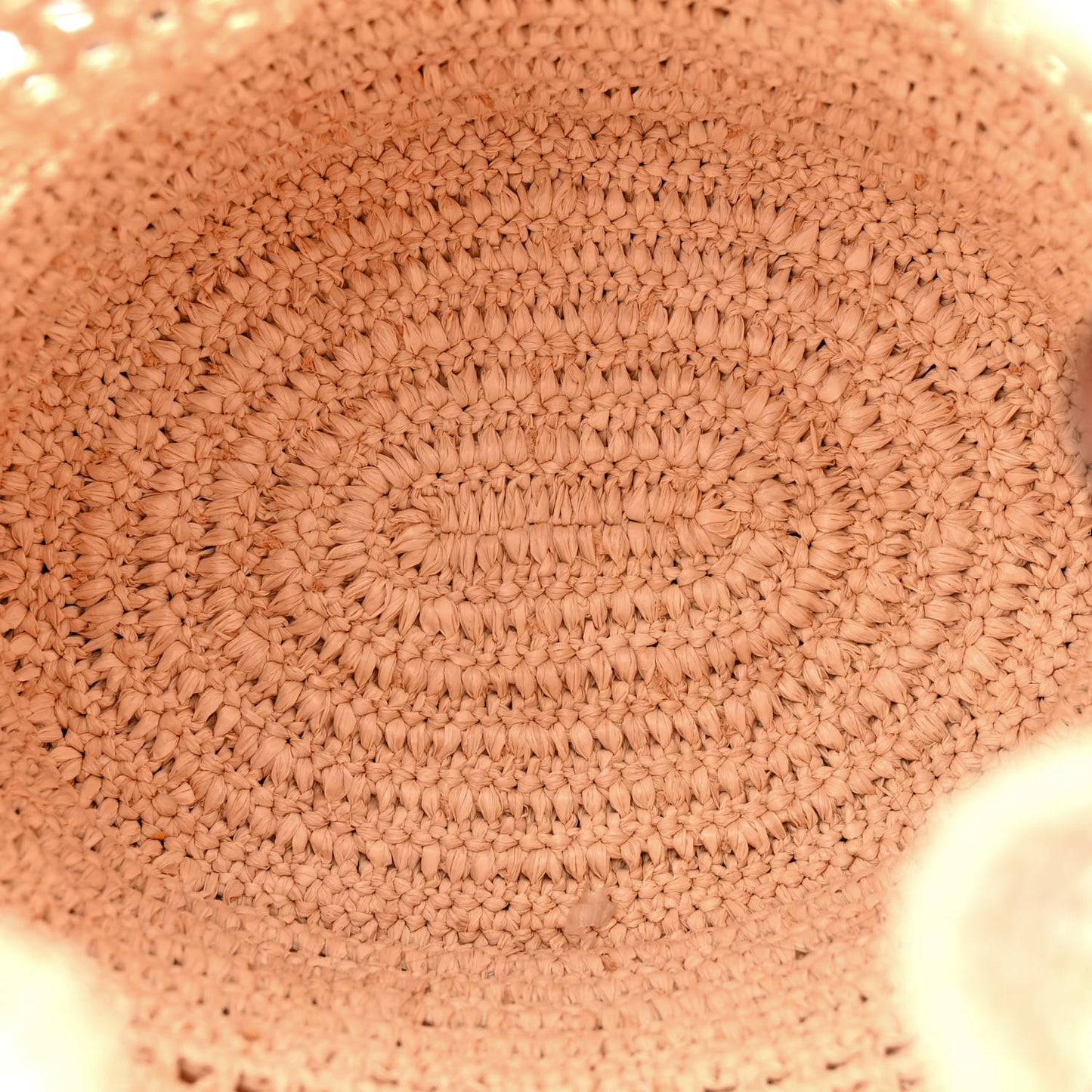 Raffia Calfskin Balloon Bucket Bag Natural Tan