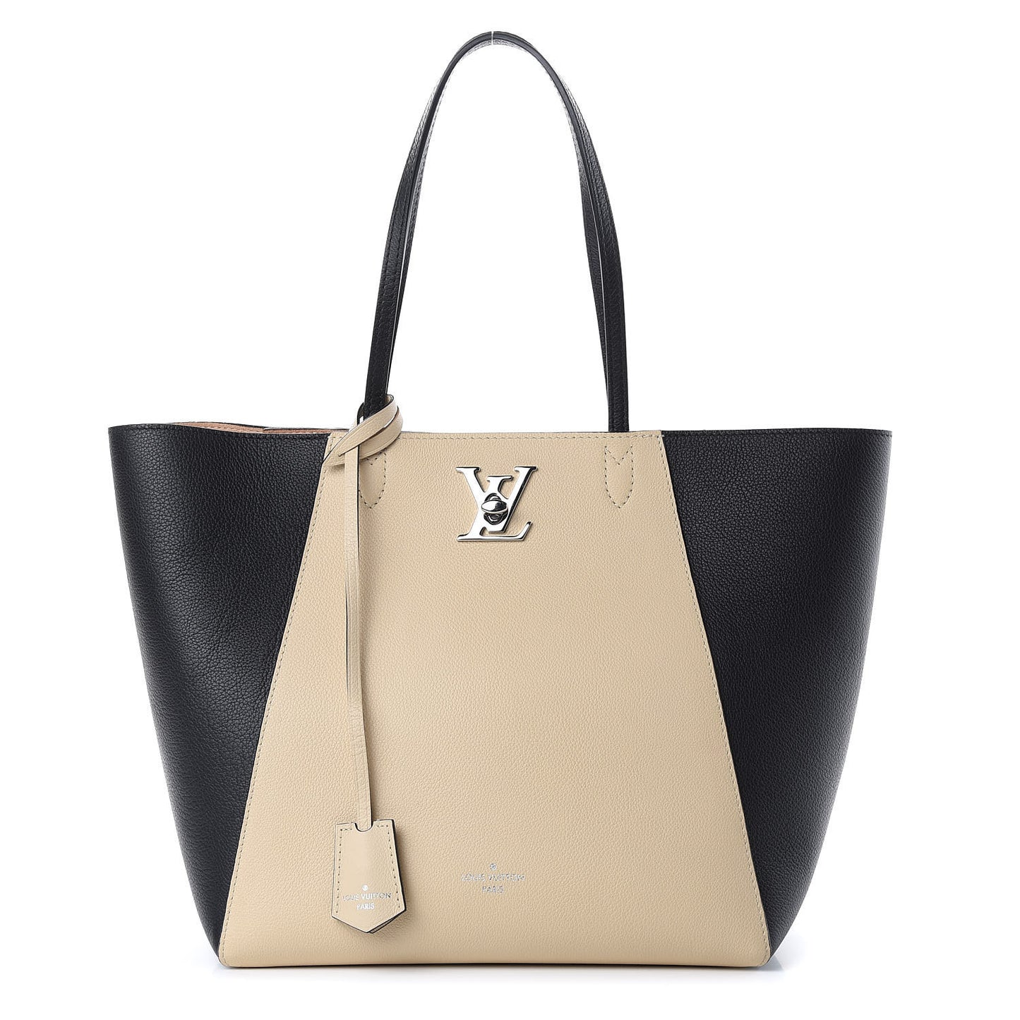 Calfskin Lockme Cabas Vanille Black
