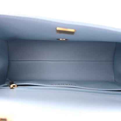 Chanel Caviar Quilted Retro Twist Top Handle Flap Light Grey 5 of 11