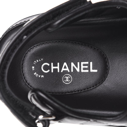 Chanel Lambskin Velcro Dad Sandals 37.5 Black 9 of 11