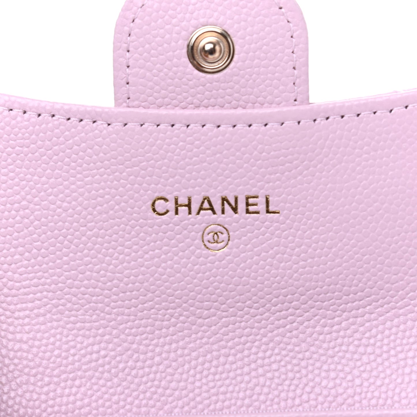 Caviar Quilted Flap Card Holder Wallet Light Pink