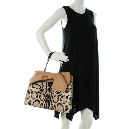Valentino Garavani Calf Hair Leopard Print Medium Aphrodite Bow Satchel 3 of 8