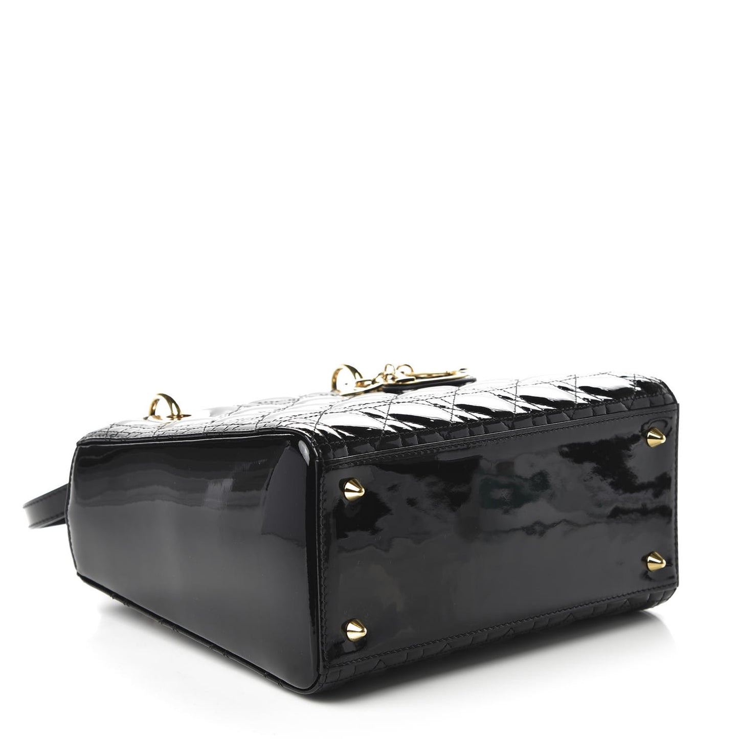 Patent Cannage Medium Lady Dior Black