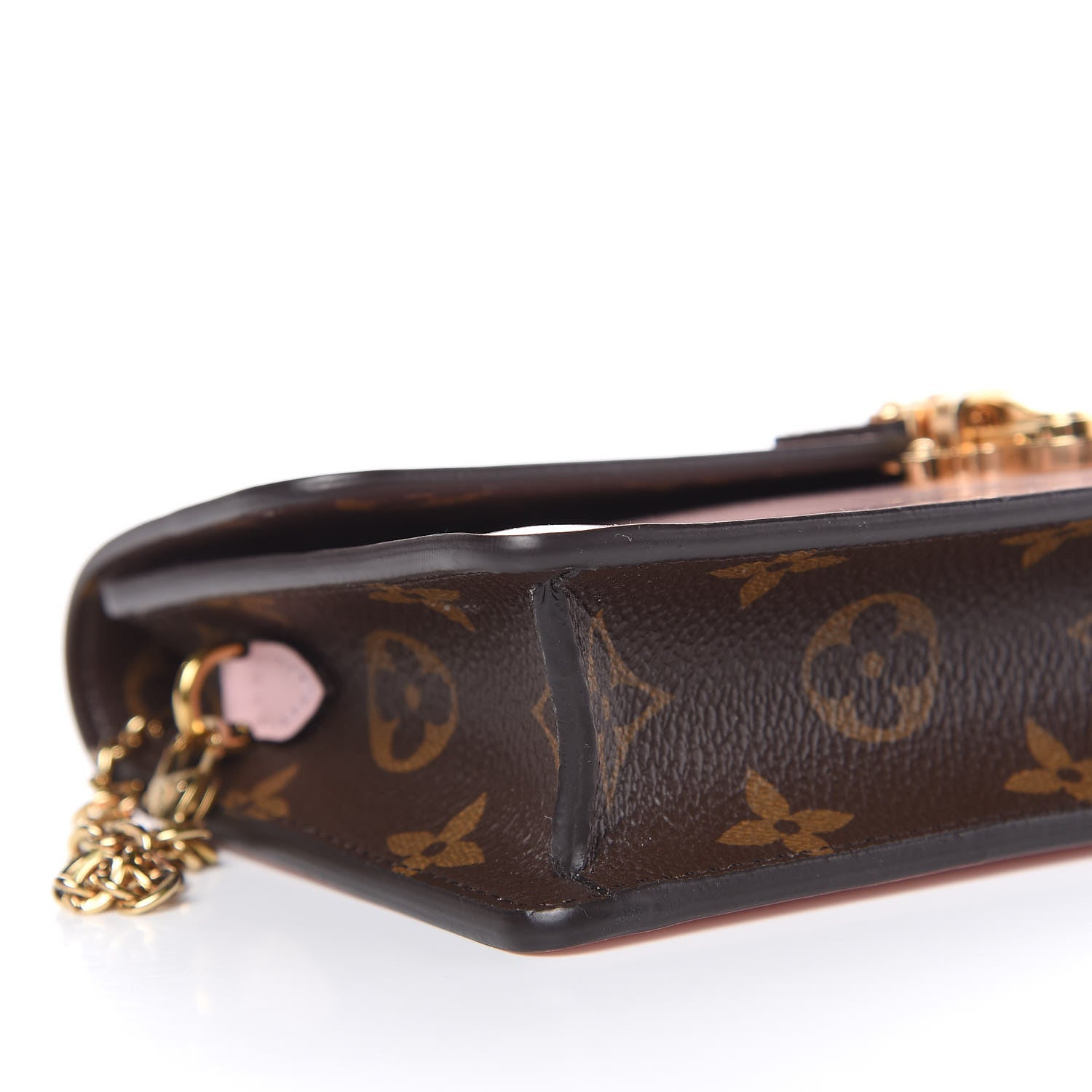 Louis Vuitton Patent Calfskin Monogram Cherrywood Chain Wallet Rose Ballerine 6 of 9
