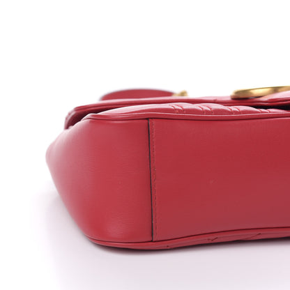Gucci Calfskin Matelasse Small GG Marmont Shoulder Bag Hibiscus Red 8 of 10