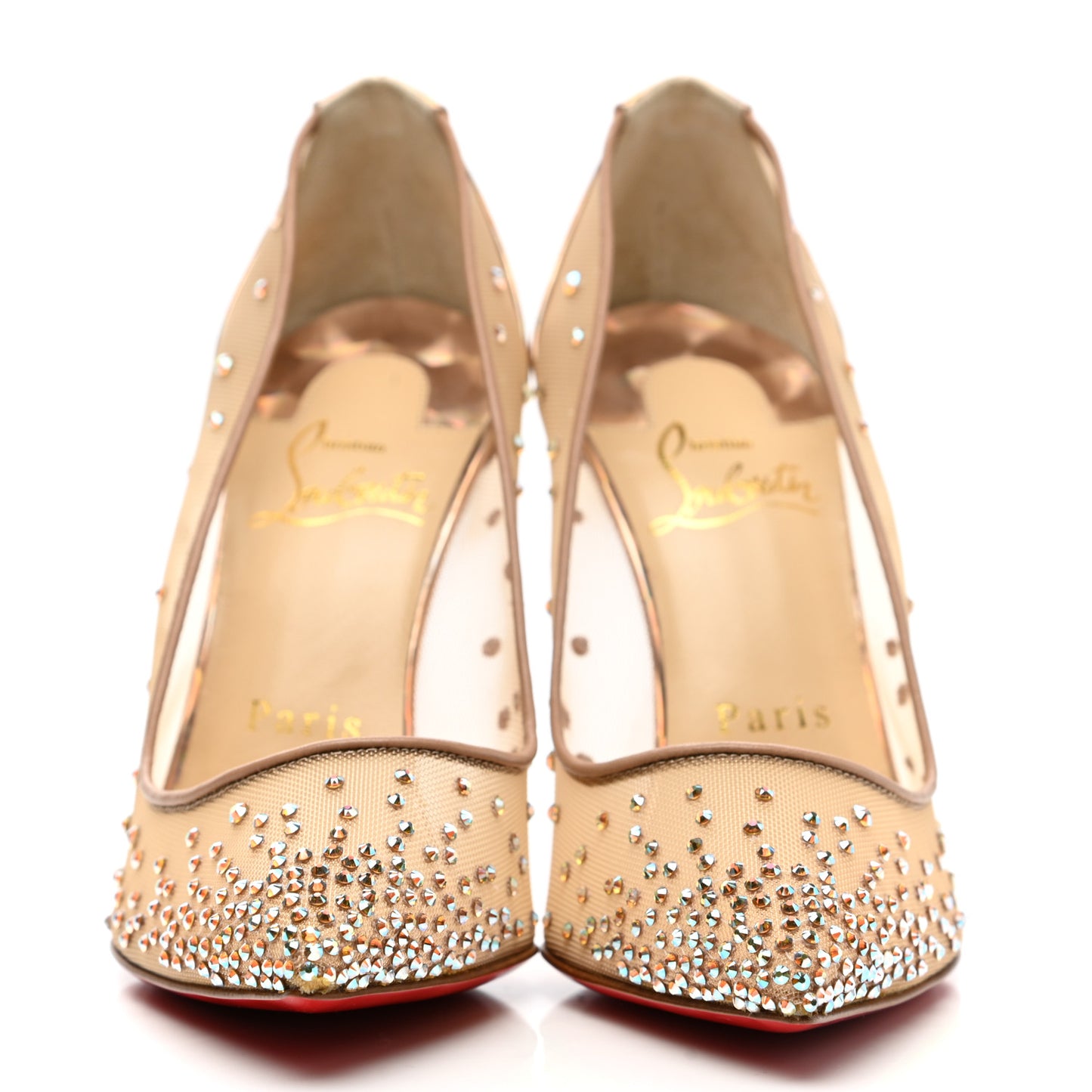 Crystal Strass Follies 100 Pumps 34.5 Nude