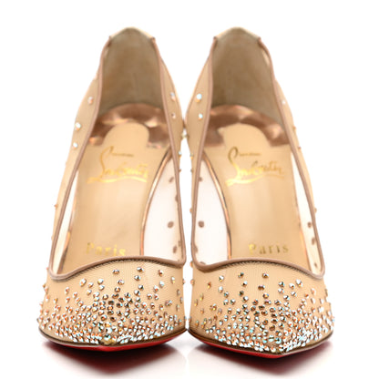 Christian Louboutin Crystal Strass Follies 100 Pumps 34.5 Nude 2 of 10