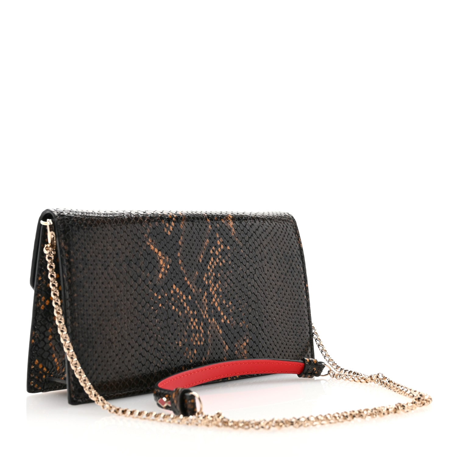 Christian Louboutin Calfskin Amazonia Loubi54 Crossbody Clutch Dark Brown 3 of 10