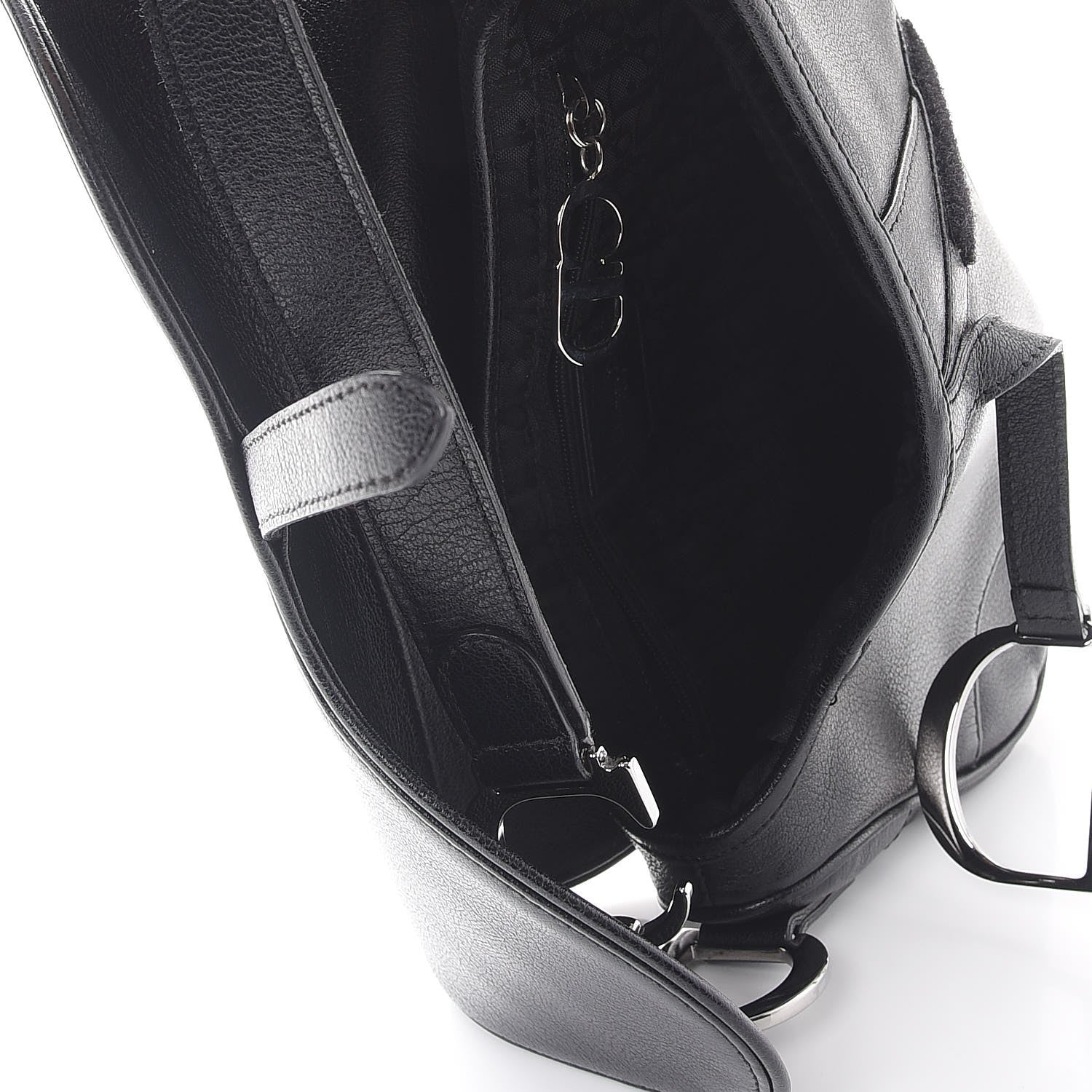 Christian Dior Calfskin Saddle Bag Black 5 of 9
