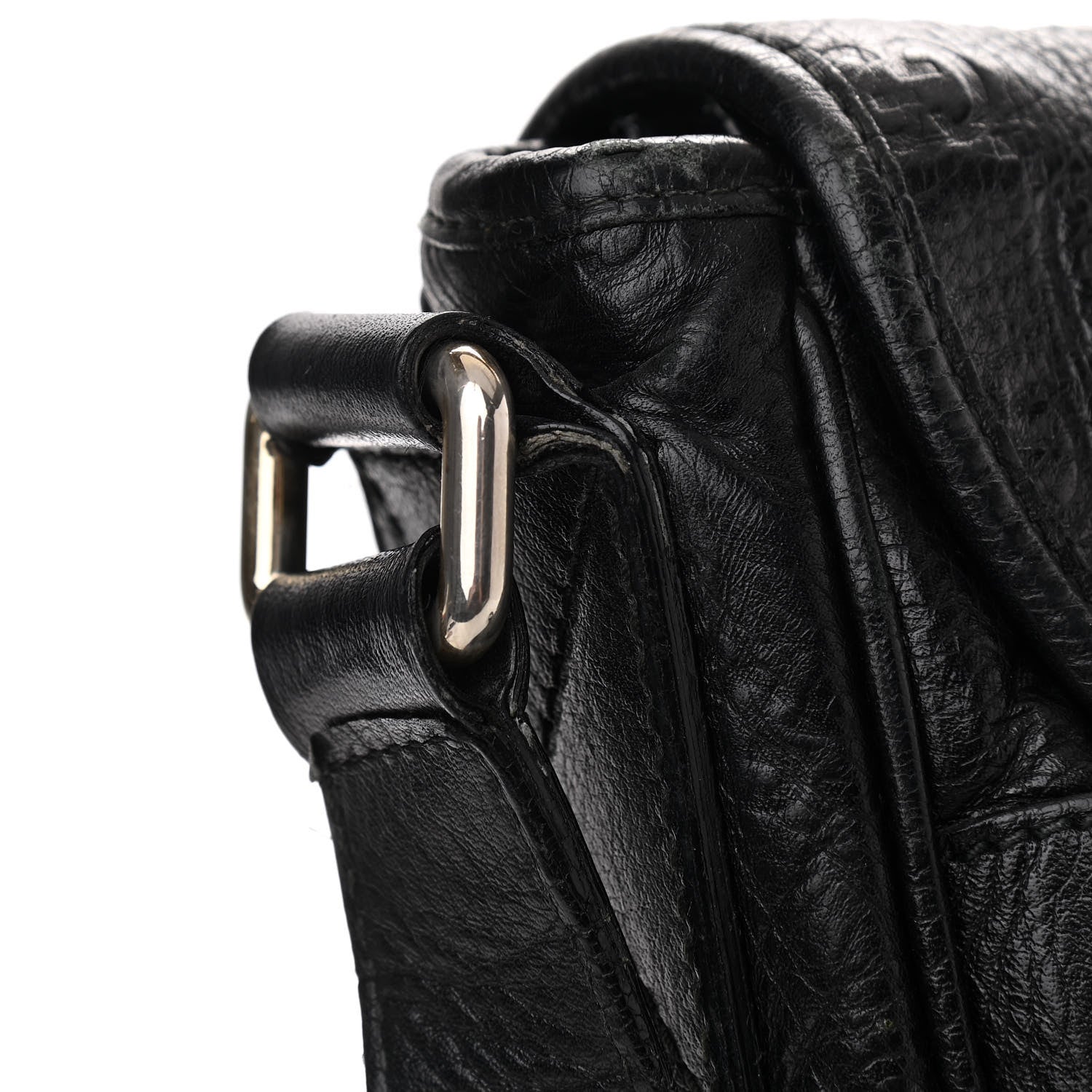 Gucci Guccissima Medium Flap Messenger Bag Black 12 of 12