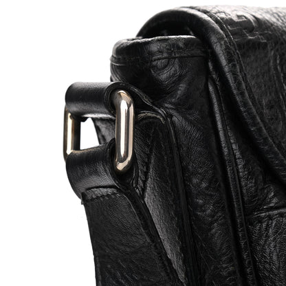 Gucci Guccissima Medium Flap Messenger Bag Black 12 of 12