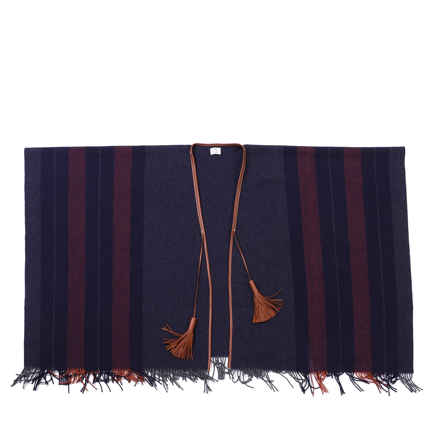Hermes Merino Wool Cashmere Rocabar Poncho Gris 1 of 4