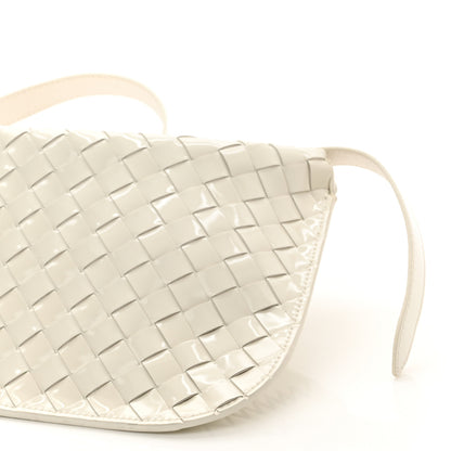 Bottega Veneta Brushed Calfskin Intrecciato Cradle Fold Over Shoulder Bag White 9 of 9