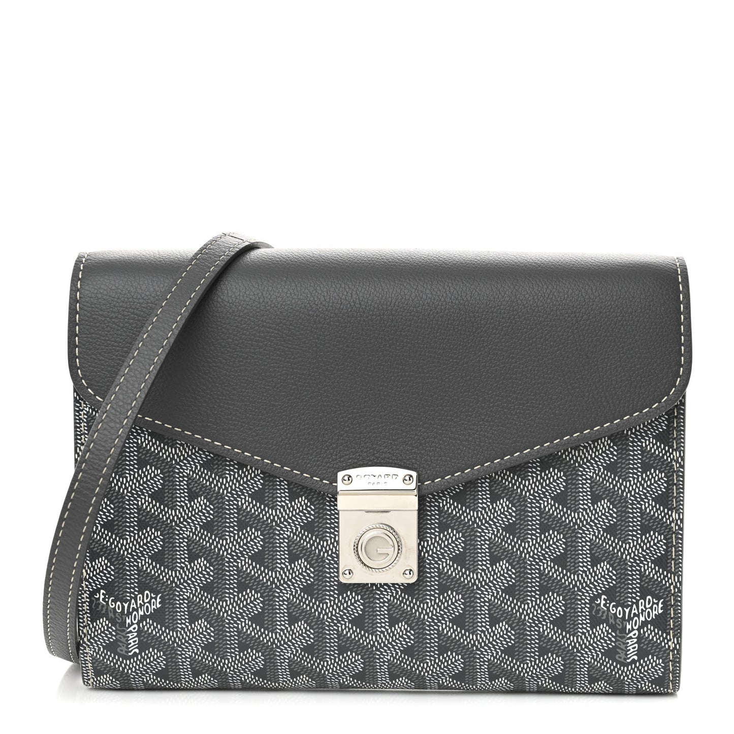 Goyardine Calfskin Chypre Wallet Pouch Grey
