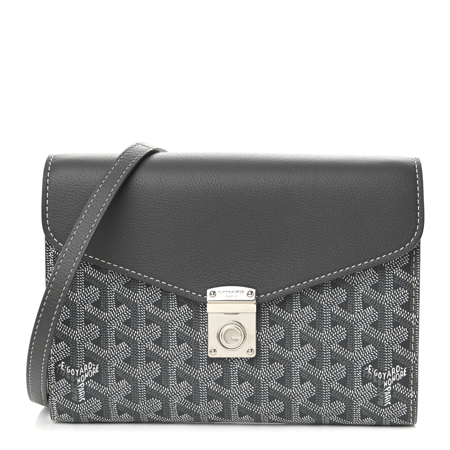 Goyard Goyardine Calfskin Chypre Wallet Pouch Grey 7 of 10